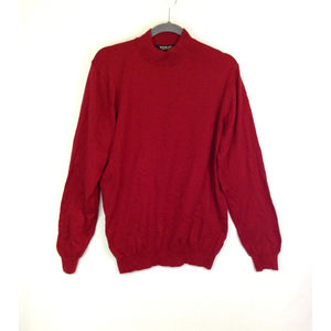 Bachrach Men's Pullover Sweater Size Large Red 100% Cotton Made in Italy